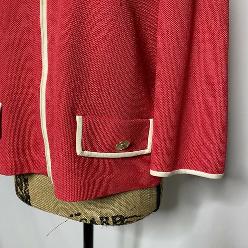 Chaqueta Blazer de Lana Colección 8 Rosa Coral Blanco Tejido con Cremallera - Imagen 2 de 12