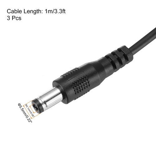 3Pcs USB to DC Power Cable 2A 5V DC Power Cord 5.5mmx2.1mm Jack Charging Plug... - Picture 2 of 6