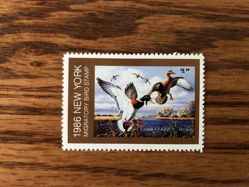 1986 New York State Migratory Bird & Conservation Stamp And Print By David Maass - Picture 2 of 4
