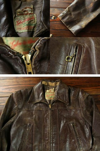Lake-O-Woods Vintage Lederjacke Herren Outwear braun 40er Jahre Vintage gebraucht - Bild 7 von 7
