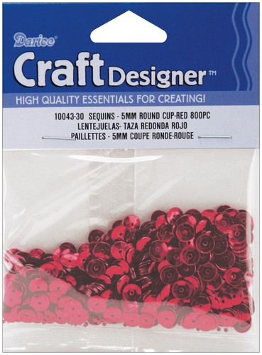 Darice Cupped Sequins Red 5mm