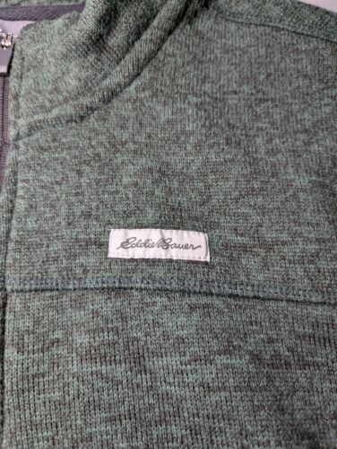 Maglione pullover uomo Eddie Bauer taglia L quarto zip pile tasche poliestere - Foto 2 di 10