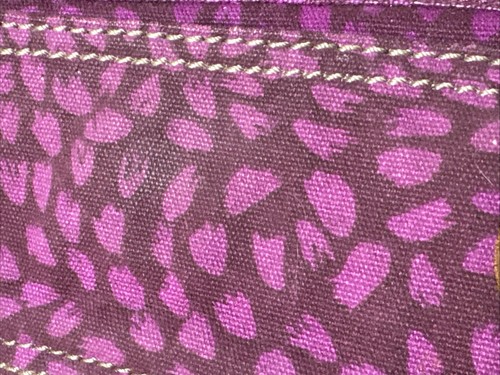 FOSSIL KEY-PER TREES COATED CANVAS SHOULDER TOTE BAG  COLORFUL LEATHER - Picture 7 of 21