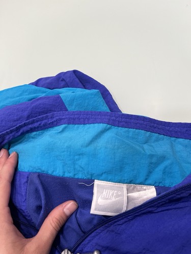 Vintage Nike Jacket Youth Sz 14 Or Large Blue/purple Windbreaker - Picture 8 of 24