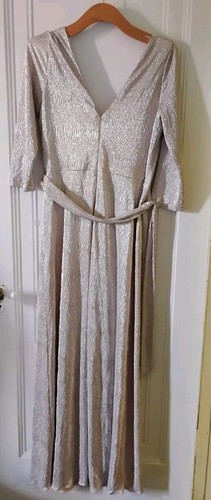 Dessy Collection Kleid Hochzeitsgast Goldfarben Damen Größe L Langarm - Bild 4 von 6