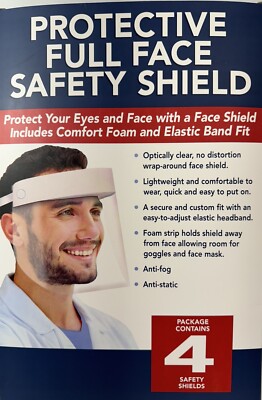 Protective Full Face Safety Shield Mask (Pack Of 4)