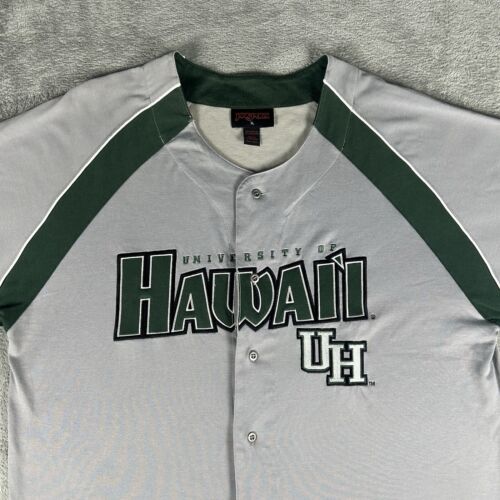 RARE Vintage Jansport University Of Hawaii Embroidered Baseball Jersey Mens XL