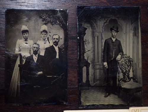 Lot of 7 Antique Tintypes Photographs Children Men Women - Picture 1 of 6