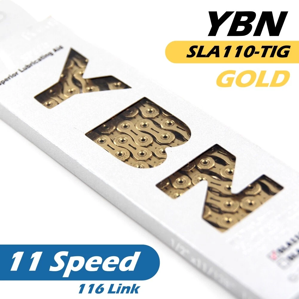 YBN SLA110 TIG TI 11 Speed Chain 116 Link Campagnolo Shimano GOLD