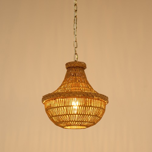 Farmhouse Ceiling Light Fixture Adjustable Woven Cage Hanging Pendant Lamp 60w - Picture 9 of 14