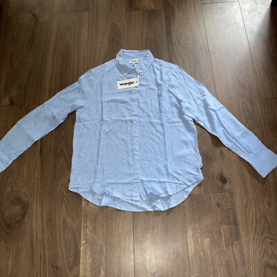 Wrangler Damen gestreifte Bluse blau Größe Medium BRANDNEU