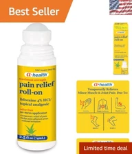 Pain Relief Roll-On with Aloe - Fast-Acting Odor-Free Liquid for Quick Relief