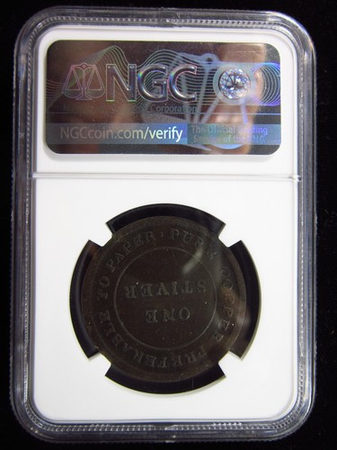 British Guiana 1 Stiver 1838 NGC VF25 BN Certified h1002 Token Coinage - Picture 2 of 4
