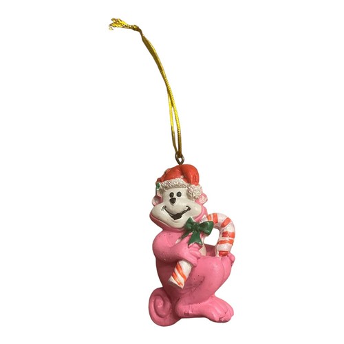 Vintage Original Christmas Ornament Pink Monkey Ceramic Pink 2.5 in - Picture 2 of 6