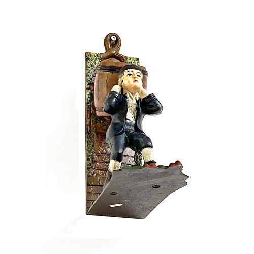 Ragazzo olandese in ghisa vintage da collezione, porta fiammiferi / fermalibri, 10"x7"x3" - Foto 5 di 9
