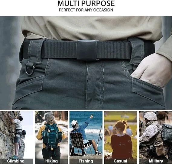 Calça masculina casual militar tática exército ajustável liberação rápida cintos cintura - Imagem 2 de 4