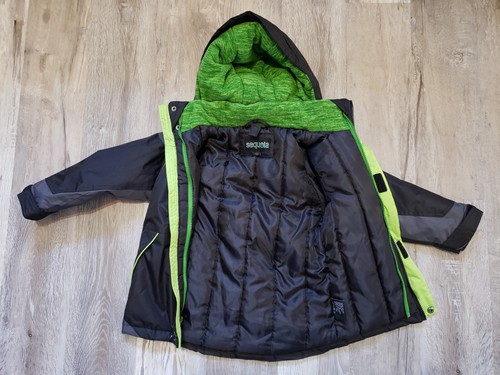 Sequoia Boys Jacket 4T Black And Green Long Sleeve Full Zip Winter Coat - Picture 7 of 12