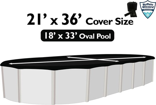 Buffalo Blizzard Micro Mesh Oval Swimming Pool Winter Cover with Cover Clips - Picture 12 of 13