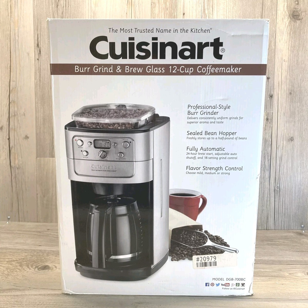 Cuisinart DGB 800 Fully Automatic Burr Grind Brew Coffee Maker READ