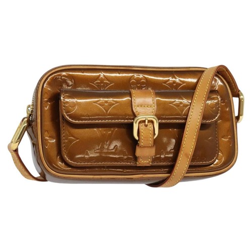 LOUIS VUITTON Monogram Vernis Christy MM Shoulder Bag Bronze M91109 Auth KD488