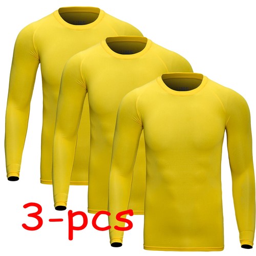 Mens Quick Dry T-Shirt Long Sleeve Compression Base Layer Undershirt Sports Tops - Picture 28 of 28