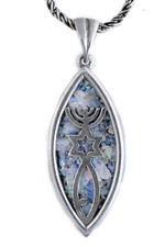  Ancient Roman Glass Pendant, 925 Sterling Silver, Unique Jewelry grafted-in