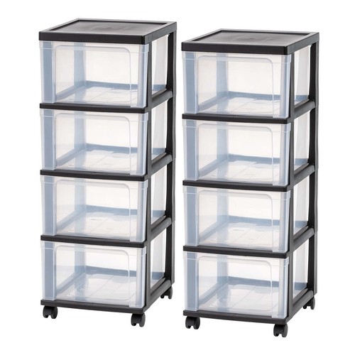 4-Drawer Narrow Plastic Storage Cart Home Storage Organization Durable Black New - Picture 7 of 7