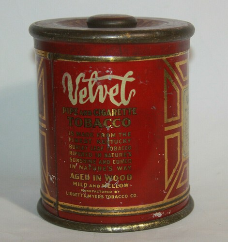 Rara Antigua Pipa de Terciopelo y Cigarrillo Tabaco Redonda Tapa Liggett & Myer - Imagen 7 de 10