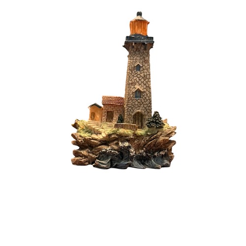 Miniature Resin Lighthouse Figurine Collectible Knickknack Decoration Harbor Sea - Picture 8 of 8