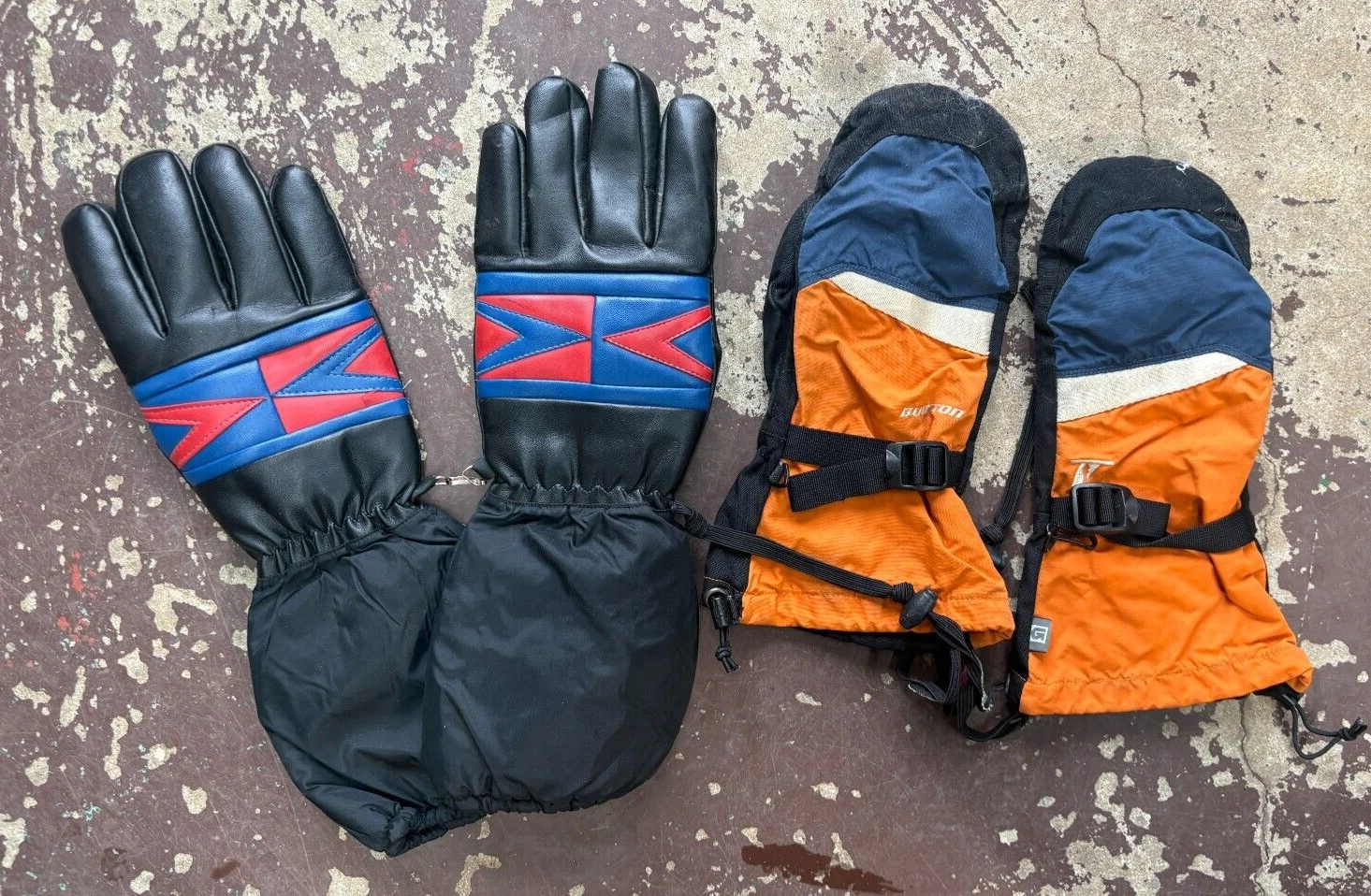 2 Pairs Vintage Men's Snowmobile Skiing Snowboarding Winter Mittens