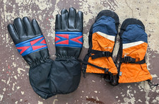 2 Pairs Vintage Men's Snowmobile Skiing Snowboarding Winter Mittens