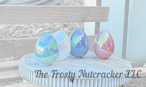 Target Bullseye Playground Iridescent Glass Easter Eggs Set of 4 Spring T12 - Picture 3 of 3