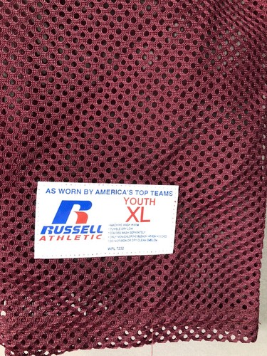 CAMISETA DE ENTRENAMIENTO DE ATLETISMO RUSSELL GRANATE UNISEX JUVENIL TALLA XL NUEVA CON ETIQUETAS - Imagen 4 de 4