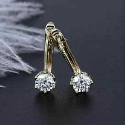 3Ct Lab-Created Diamond Beautiful Drop & Dangle Earrings 14K Yellow Gold Finish