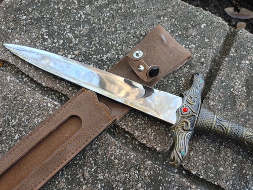 VTG Stainless Steel China Beautiful Fantasy Sword In Suede Sheath 14" - Picture 6 of 9