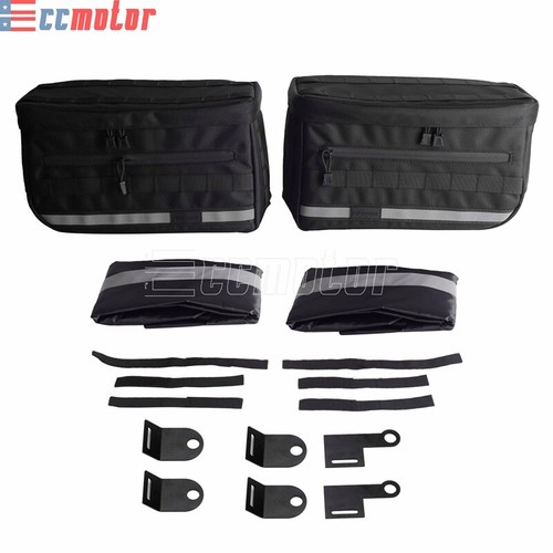 Club Style Side Saddlebag Tool Bags For Harley Softail Dyna Sportster XL883 1200 - Picture 2 of 11
