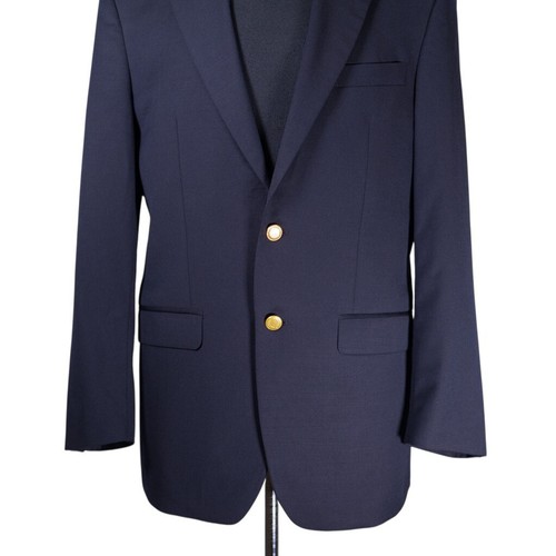Chaps Ralph Lauren Mens 38R Blazer Blue 100% Wool Gold Button Sport Coat Jacket - Picture 7 of 10