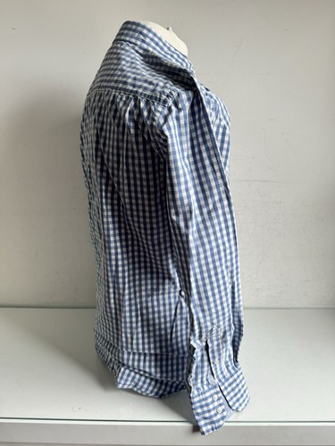 Tommy Hilfiger Shirt Blue Check 80's 2 ply Fabric Custom Fit Size 15 1/2 - 16 - Picture 10 of 24