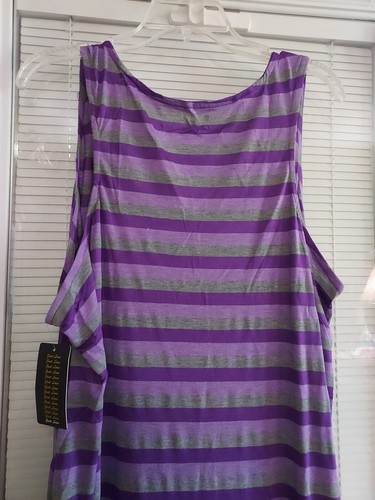 NWT JUST LOVE PLUS SIZE 3X PURPLE 💜🤍💜🤍 TANK DRESS W/STRIPES - Picture 8 of 9