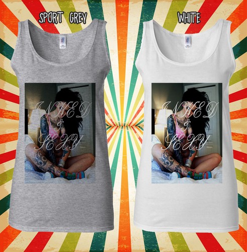 Inked And Sexy Tattoo Girl Novelty Men Women Vest Tank Top Unisex T Shirt 1391 - Picture 7 of 10