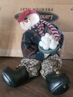 Christmas Snowman Decor With Snowballs Shelf Sitter Posable Weighted