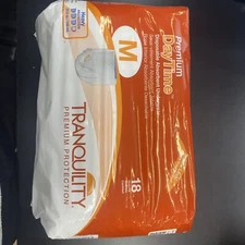 Tranquility Premium Protection Disposable Absorbent Underwear, Pack of 18, M