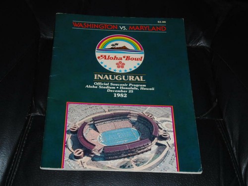 1982 WASHINGTON VS MARYLAND 1ST ANNUAL ALOHA BOWL FOOTBALL PROGRAM EX - Picture 1 of 2