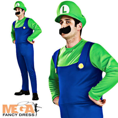 Deluxe Luigi Super Mario Bros ROBE FANTAISIE HOMME 1980 s jeu vidéo Adultes Costume Deluxe Luigi Super Mario Bros ROBE FANTAISIE HOMME 1980 s jeu vidéo Adultes Costume