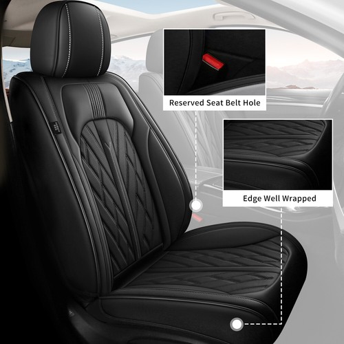 Car Seat Cover PU Leather Front Rear Full Set For Mitsubishi Outlander 2007-2023 - Picture 30 of 30