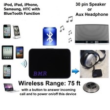 30 Pin Bluetooth Music Receiver Adapter Speakers with 30 Pin Dock and Aux Input