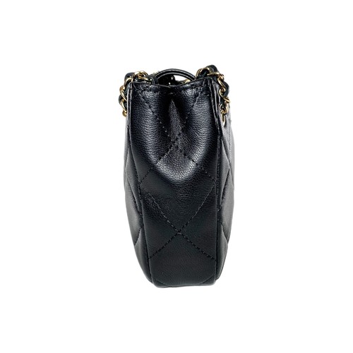 Chanel schwarze kleine Shopping Clutch mit Kette - Bild 3 von 8