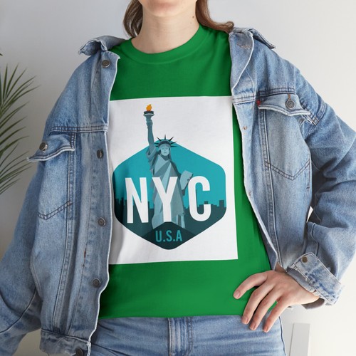 NYC New York City Lady Liberty Tshirt Unisex Heavy Cotton Tee - Picture 46 of 85