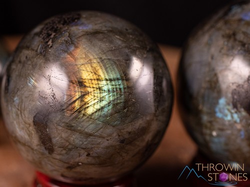 LABRADORITE Crystal Ball Sphere - Dark - Unique Gift, Gothic Home Decor, E0988 - Picture 8 of 10
