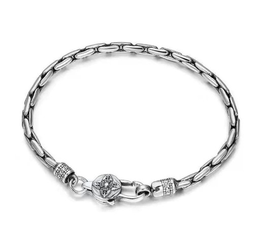 Men's Solid 316L Engraved Stainless Steel Braid Byzantine Man Bracelet Jewellery - Picture 2 of 10